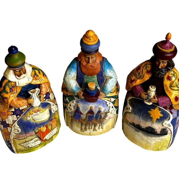 Jim Shore 2003 Let Every Heart Prepare Him Room 113256 'Three Wisemen' Figurines - Picture 3 of 15